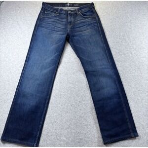 7 For All Mankind Austyn Jeans Mens 34* Blue Relaxed Straight Stretch Denim
